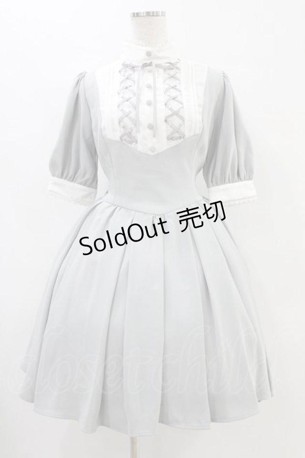 画像1: ATELIER PIERROT / Haunted Doll Dress  グレー×ホワイト H-25-09-02-1039-EL-OP-KB-ZH (1)