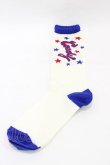 画像1: Candy Stripper / STAR BORDER SOX  オフ×赤×青 H-25-09-02-1008-PU-ZA-KB-ZH (1)