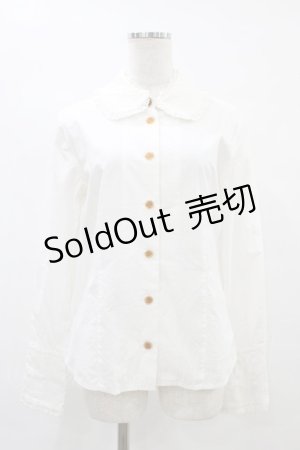 画像: Jane Marple / コットンレースカラーブラウス  白 H-25-09-02-1060-JM-BL-KB-ZH