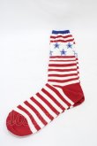 画像1: Candy Stripper / STAR LOGO SOX  オフ×赤×青 H-25-09-02-1012-PU-ZA-KB-ZH (1)