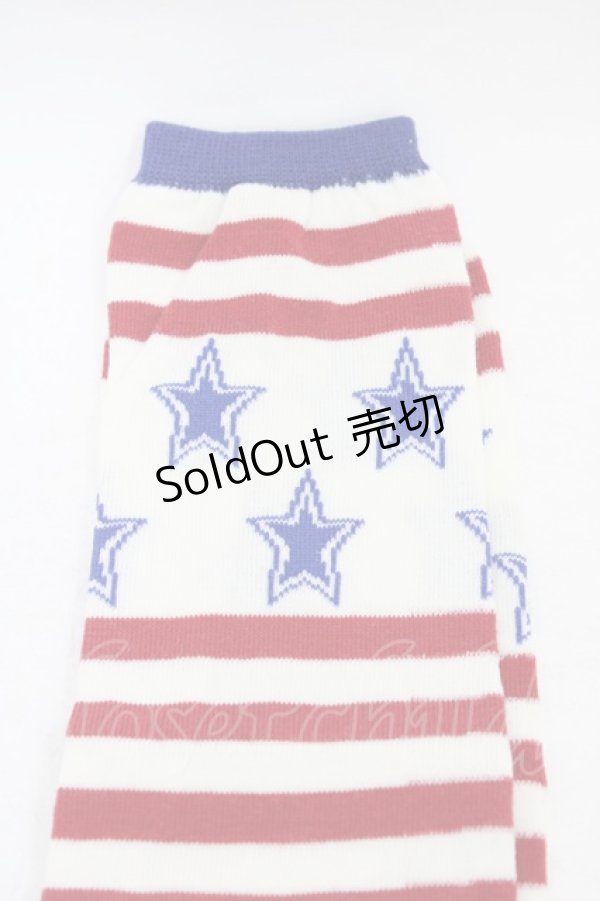 画像2: Candy Stripper / STAR LOGO SOX  オフ×赤×青 H-25-09-02-1012-PU-ZA-KB-ZH (2)
