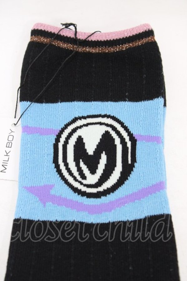 画像2: MILKBOY / Arrow socks  黒×青 H-25-09-02-1014-MB-ZA-KB-ZH (2)