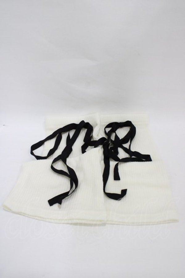 画像1: MILK / Wrap Ribbonレッグウォーマー  白 H-25-09-02-1018-ML-ZA-KB-ZH (1)