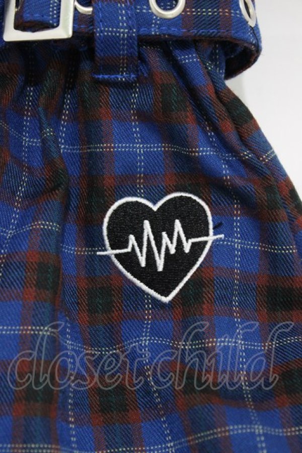 画像2: LISTEN FLAVOR / ハートビートベルト付レッグカバー  ブルー H-25-09-02-1019-PU-ZA-KB-ZH (2)