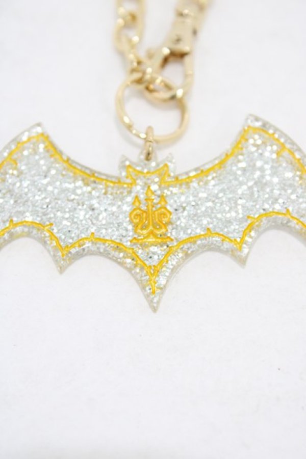 画像2: Moi-meme-Moitie / 蝙蝠ロゴアクリルバッグチャーム  シルバー×ゴールド H-25-09-02-1024-MO-ZA-KB-ZH (2)