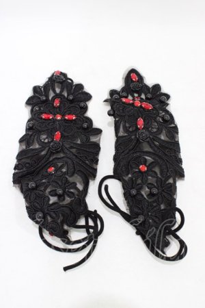 画像: DEVIL FASHION / Gothic flower shaped sleeves with diamonds  ブラック H-25-09-02-1028-0-ZA-KB-ZH