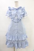 画像1: MILK / Poupeeワンピース＆ヘッドドレス  サックスギンガム H-25-09-02-1035-ML-OP-KB-ZH (1)