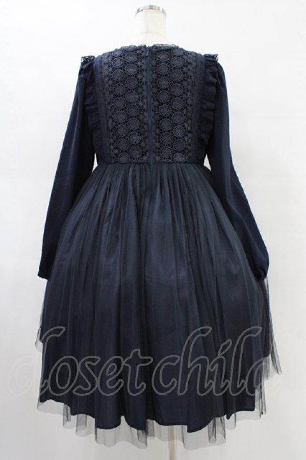 画像2: Vallee lys / "Frost Crystals"ワンピース  ネイビー H-25-09-02-1036-0-OP-KB-ZH (2)