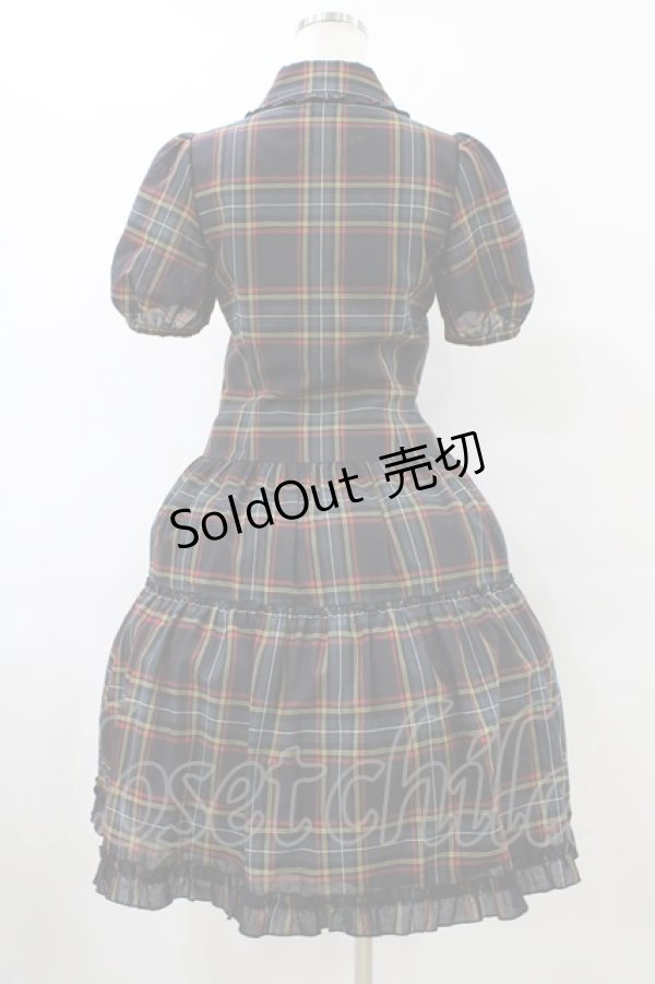 画像2: JESUS DIAMANTE / チェックティアードワンピース 40 ブラック/グリーン H-25-09-03-1030-JE-OP-NS-ZH (2)