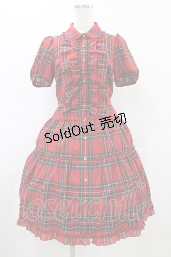画像1: JESUS DIAMANTE / チェックティアードワンピース 40 レッド H-25-09-03-1031-JE-OP-NS-ZH (1)