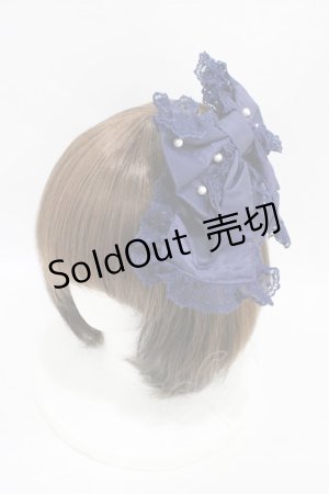 画像: Angelic Pretty / エレガントパールリボンバレッタ  ネイビー H-25-09-03-1006-AP-AC-NS-ZH