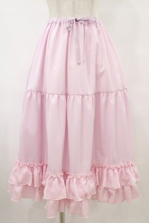 画像: Chalmiere / ミディフリルペチスカート M ピンク H-25-09-03-1037-0-SK-NS-ZH