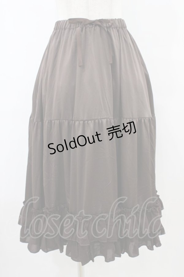 画像1: axes femme kawaii / ミディフリルペチスカート M ブラウン H-25-09-03-1038-AX-SK-NS-ZH (1)