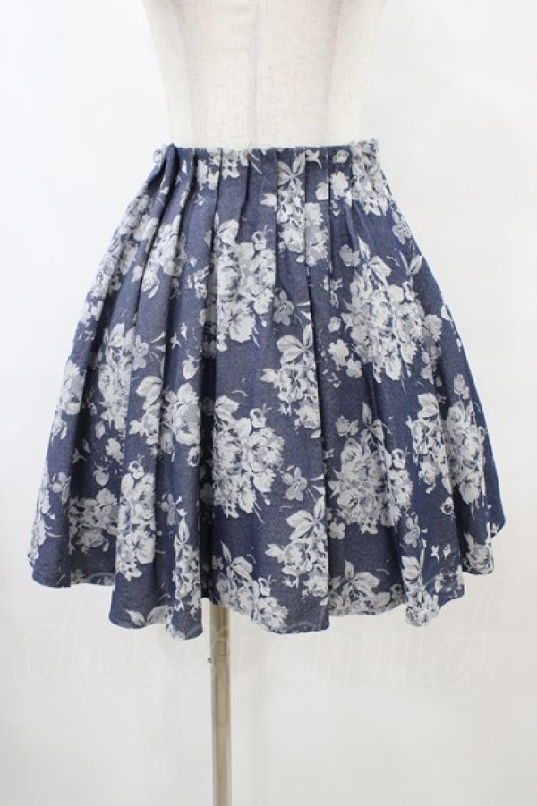 画像1: evelyn / 花柄スカート Free ネイビー H-25-09-03-1039-LO-SK-NS-ZH (1)