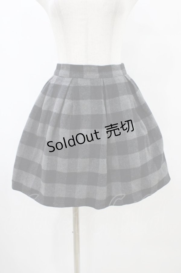 画像1: evelyn / チェックスカート Free グレー H-25-09-03-1040-LO-SK-NS-ZH (1)