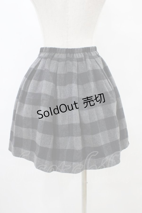 画像2: evelyn / チェックスカート Free グレー H-25-09-03-1040-LO-SK-NS-ZH (2)