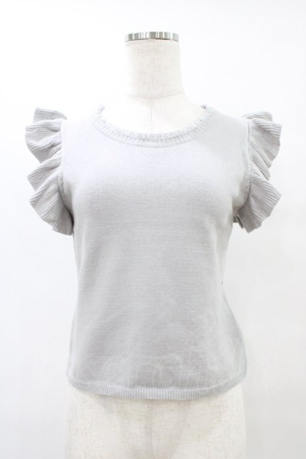 画像1: evelyn / フリルニットベスト Free グレー H-25-09-03-1044-LO-TO-NS-ZH (1)