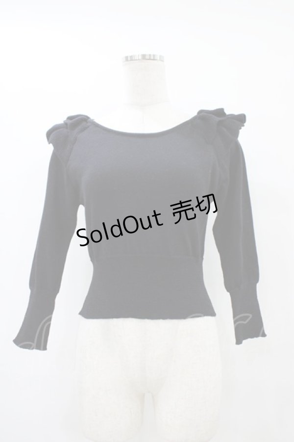 画像1: evelyn / フリルニットトップス Free ブラック H-25-09-03-1051-LO-TO-NS-ZH (1)