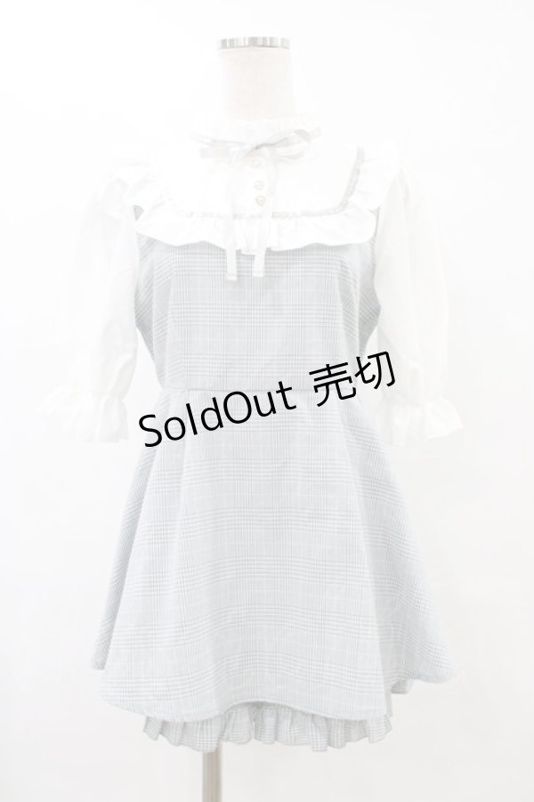 画像1: NOEMIE / レースヨークフリルセットアップ M ブルー H-25-09-03-1014-0-OP-NS-ZH (1)