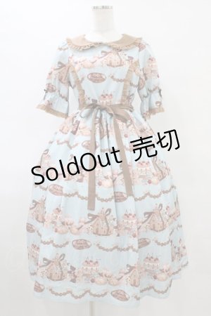 画像: axes femme kawaii / お菓子の家柄ワンピース M サックス H-25-09-03-1029-AX-BL-NS-ZH