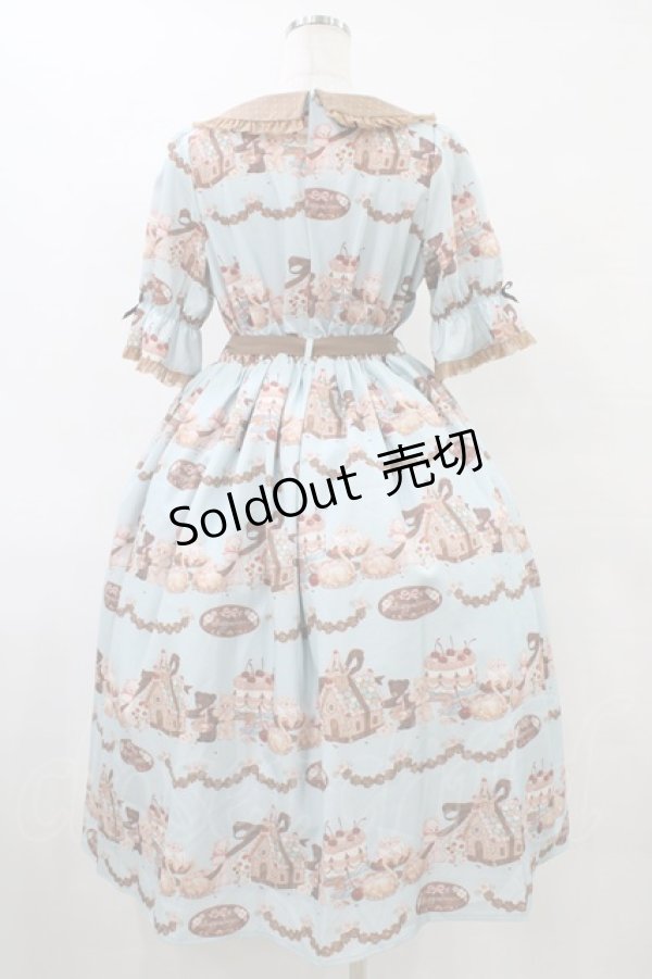 画像2: axes femme kawaii / お菓子の家柄ワンピース M サックス H-25-09-03-1029-AX-BL-NS-ZH (2)