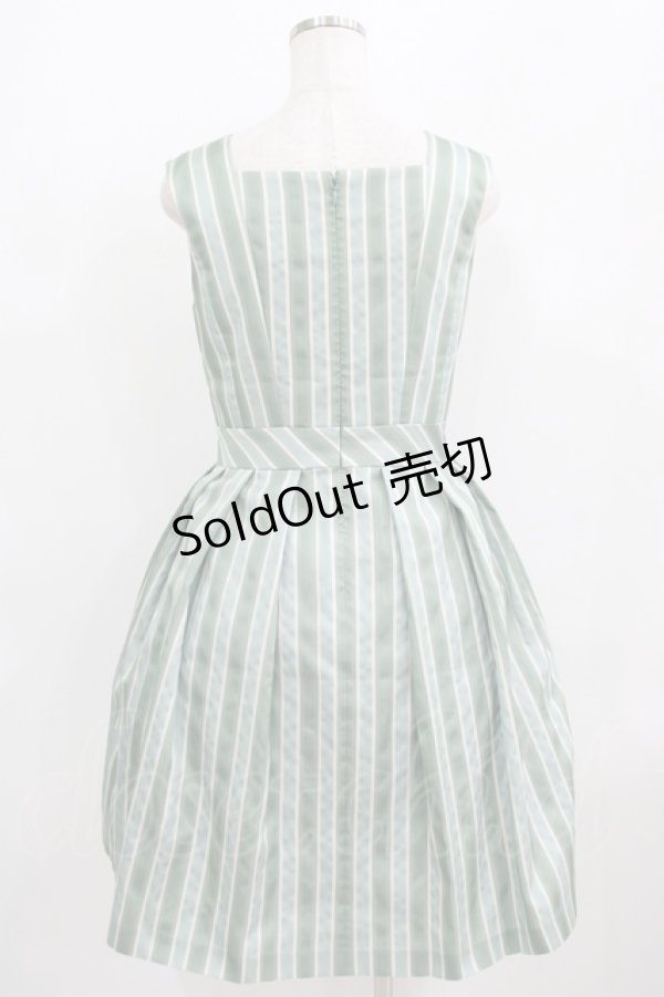 画像3: Jane Marple / レジメンタルストライプジャンパースカート  サックスミント H-25-09-04-026-JM-OP-KB-ZH (3)