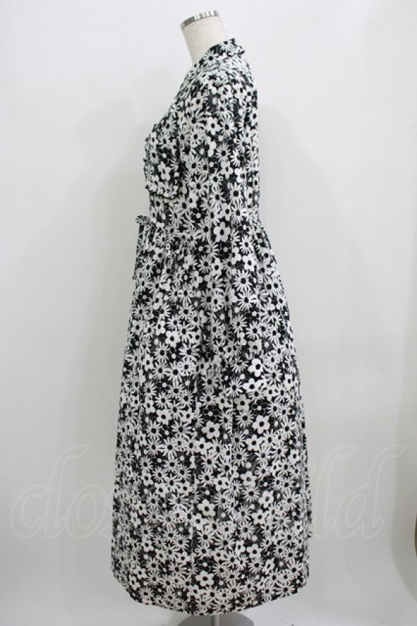 画像2: merry jenny / 2トーンフラワーシャツワンピース  ブラック H-25-09-04-028-LO-OP-KB-ZH (2)