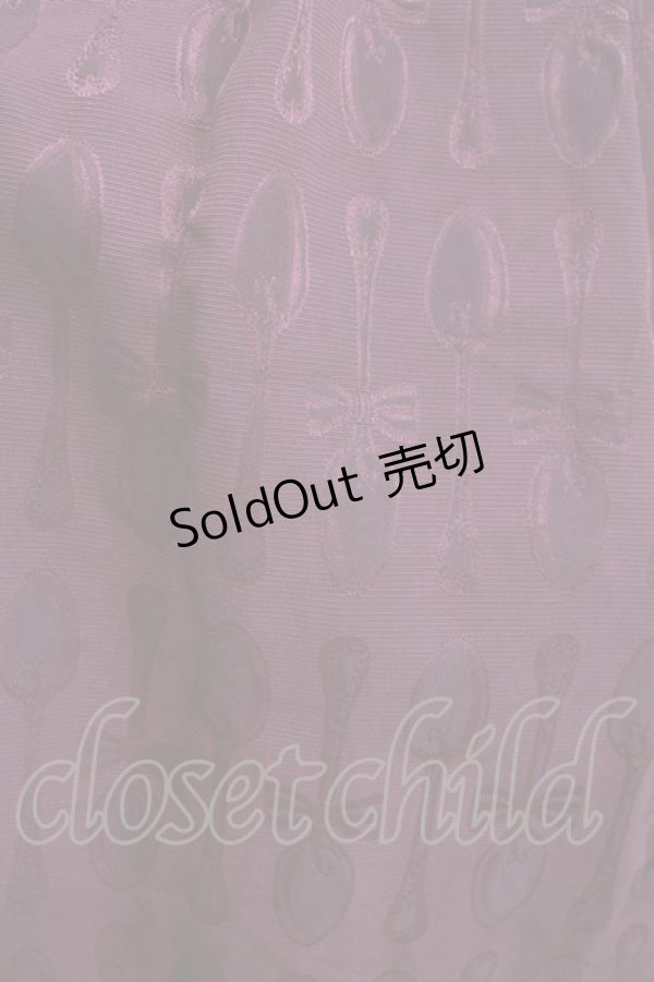 画像4: Leur Getter / スプーンジャガードシフォンリボンワンピース  ワイン H-25-09-04-003-LU-OP-KB-ZH (4)