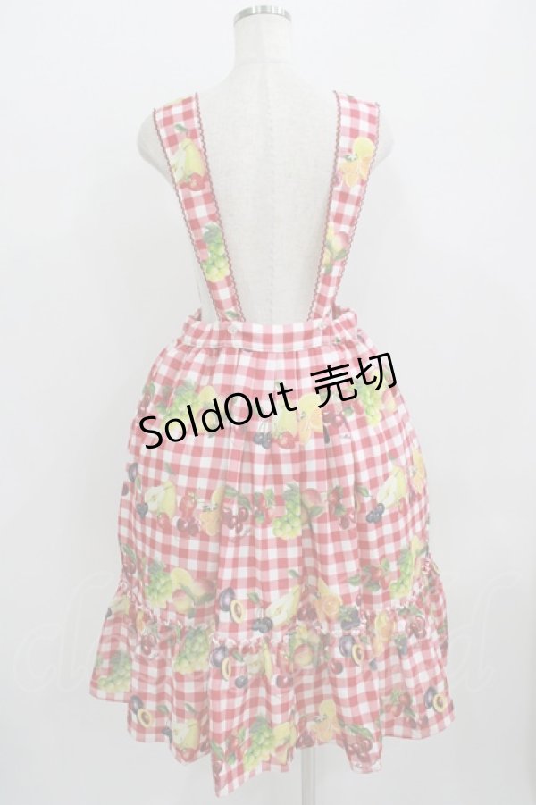 画像3: Melody BasKet / Fruits BasKetサロペットスカート  レッド H-25-09-04-029-LO-SK-KB-ZH (3)