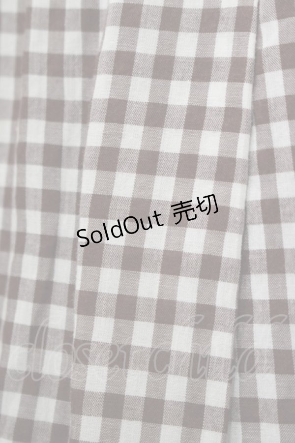 画像4: Emily Temple cute / フレーバーギンガムノースリーブワンピース  ブラウン×ネイビー H-25-09-04-034-ET-OP-KB-ZH (4)