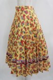 画像2: Jane Marple Dans Le Salon / Flowers of Jouy double accordion skirt M マスタード H-25-09-04-037-JM-SK-KB-ZH (2)