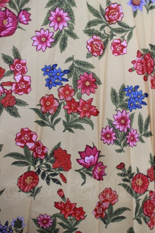 画像4: Jane Marple Dans Le Salon / Flowers of Jouy double accordion skirt M マスタード H-25-09-04-037-JM-SK-KB-ZH (4)