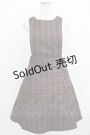 画像: Jane Marple / ジャガードサロペットスカート  茶 H-25-09-04-042-JM-OP-KB-ZH