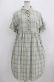 画像1: merry jenny / チェックフリルスリーブワンピース  グリーン H-25-09-04-046-LO-OP-KB-ZH (1)