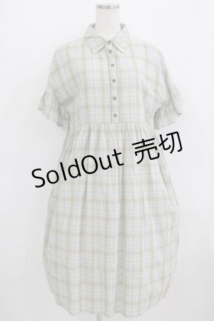 画像: merry jenny / チェックフリルスリーブワンピース  グリーン H-25-09-04-046-LO-OP-KB-ZT484