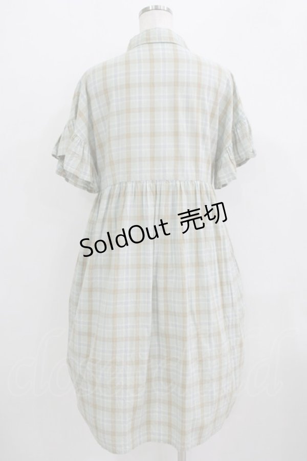 画像3: merry jenny / チェックフリルスリーブワンピース  グリーン H-25-09-04-046-LO-OP-KB-ZT484 (3)