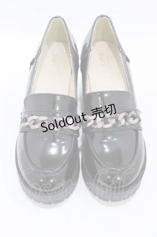 画像1: axes femme / プラチェーンビットローファー M ブラック H-25-09-04-1001-AX-SH-NS-ZH (1)