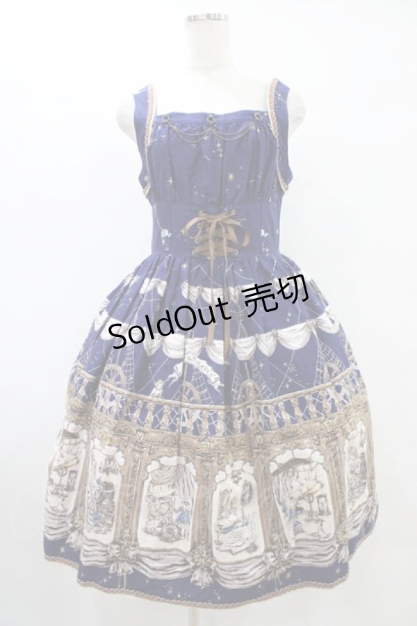 画像1: ALICE and the PIRATES / Night Ship Alice柄ジャンパースカートI Free ネイビー H-25-09-04-1041-PA-OP-NS-ZH (1)