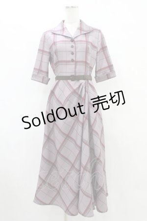 画像: an another angelus / チェックドレープワンピース Free PINK×RE H-25-09-04-1049-CA-OP-NS-ZH