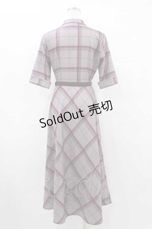 画像2: an another angelus / チェックドレープワンピース Free PINK×RE H-25-09-04-1049-CA-OP-NS-ZH (2)