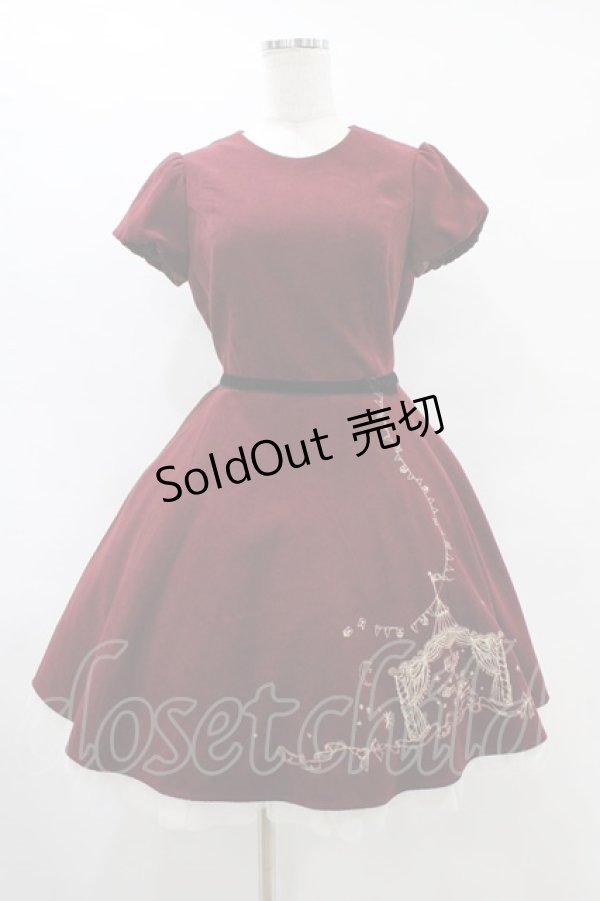 画像1: Secret Honey / サーカス刺繍ワンピース Free ワイン H-25-09-04-1050-CA-OP-NS-ZH (1)