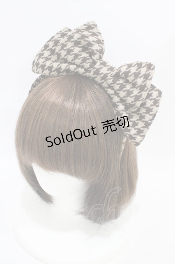 画像1: BABY,THE STARS SHINE BRIGHT / 千鳥格子ななめリボンカチューシャ  ブラウン H-25-09-04-1011-BA-AC-NS-ZH (1)