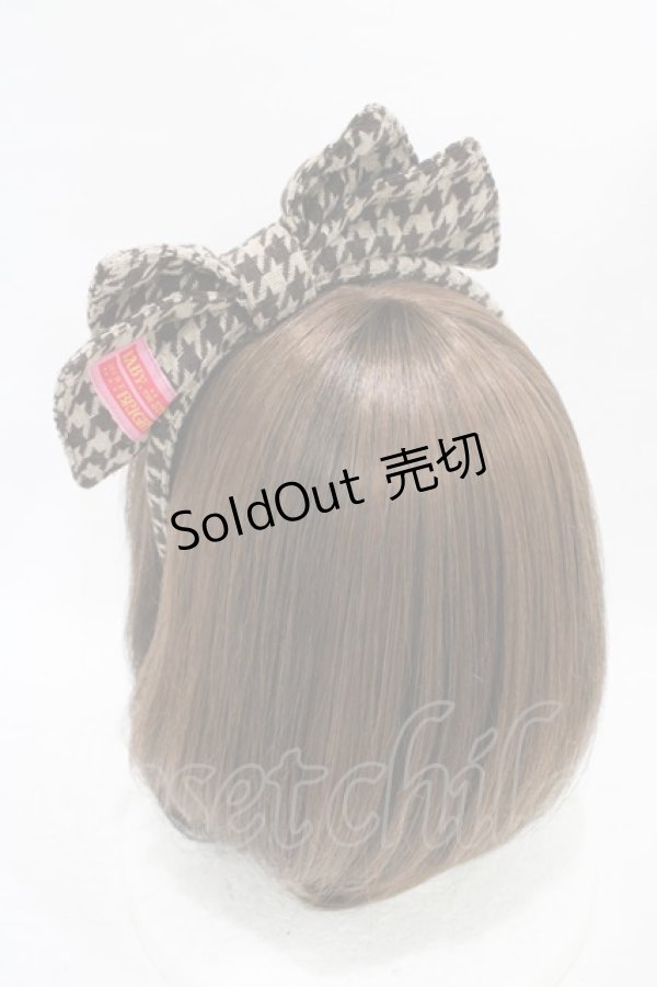 画像2: BABY,THE STARS SHINE BRIGHT / 千鳥格子ななめリボンカチューシャ  ブラウン H-25-09-04-1011-BA-AC-NS-ZH (2)