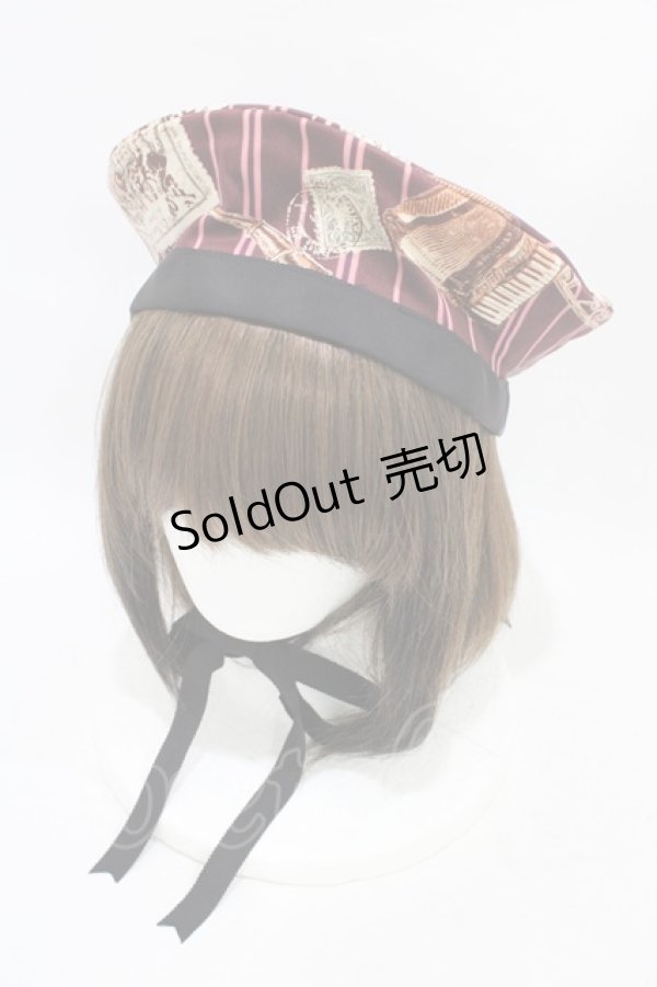 画像1: ALICE and the PIRATES / Teufel von Hameln柄ベレー帽  ロザリオ(ボルドー) H-25-09-04-1012-PA-AC-NS-ZH (1)