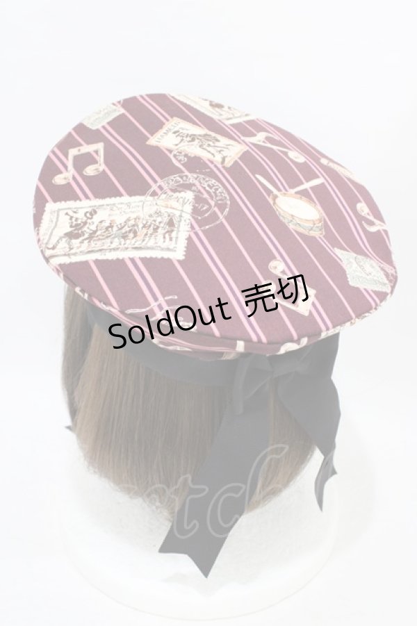 画像2: ALICE and the PIRATES / Teufel von Hameln柄ベレー帽  ロザリオ(ボルドー) H-25-09-04-1012-PA-AC-NS-ZH (2)