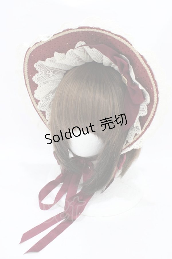 画像1: BABY,THE STARS SHINE BRIGHT / 星すむ今宵のトロイメライ柄ボンネット  エンジ H-25-09-04-1013-BA-AC-NS-ZH (1)