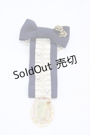 画像: ALICE and the PIRATES / リボン付きAPカメオのメダルピン  ネイビー H-25-09-04-1015-PA-AC-NS-ZH