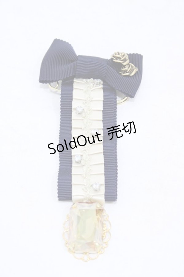 画像1: ALICE and the PIRATES / リボン付きAPカメオのメダルピン  ネイビー H-25-09-04-1015-PA-AC-NS-ZH (1)