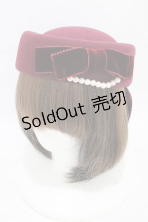 画像: ALICE and the PIRATES / パールリボントーク帽  ボルドー H-25-09-04-1003-PA-AC-NS-ZH