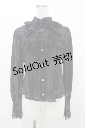 画像: BABY,THE STARS SHINE BRIGHT / ストライプシフォン丸衿ブラウス Free ブラック H-25-09-04-1032-BA-BL-NS-ZH